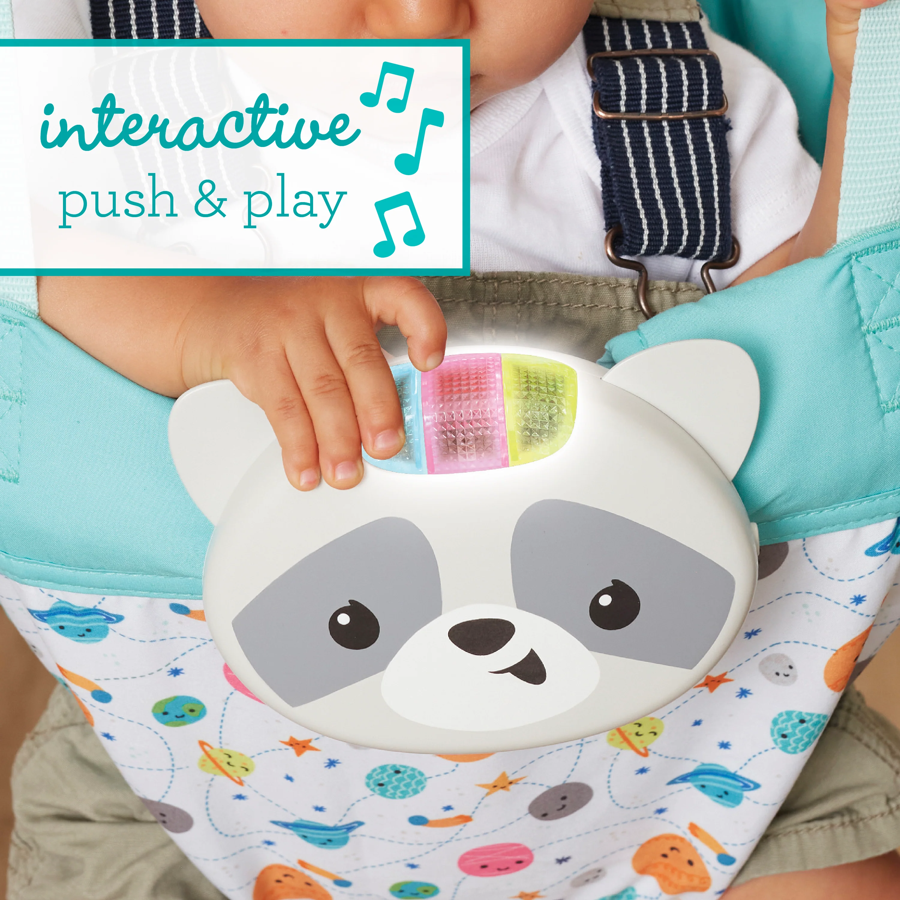 2-in-1 Music & Lights Doorway Jumper - Raccoon - Image 4