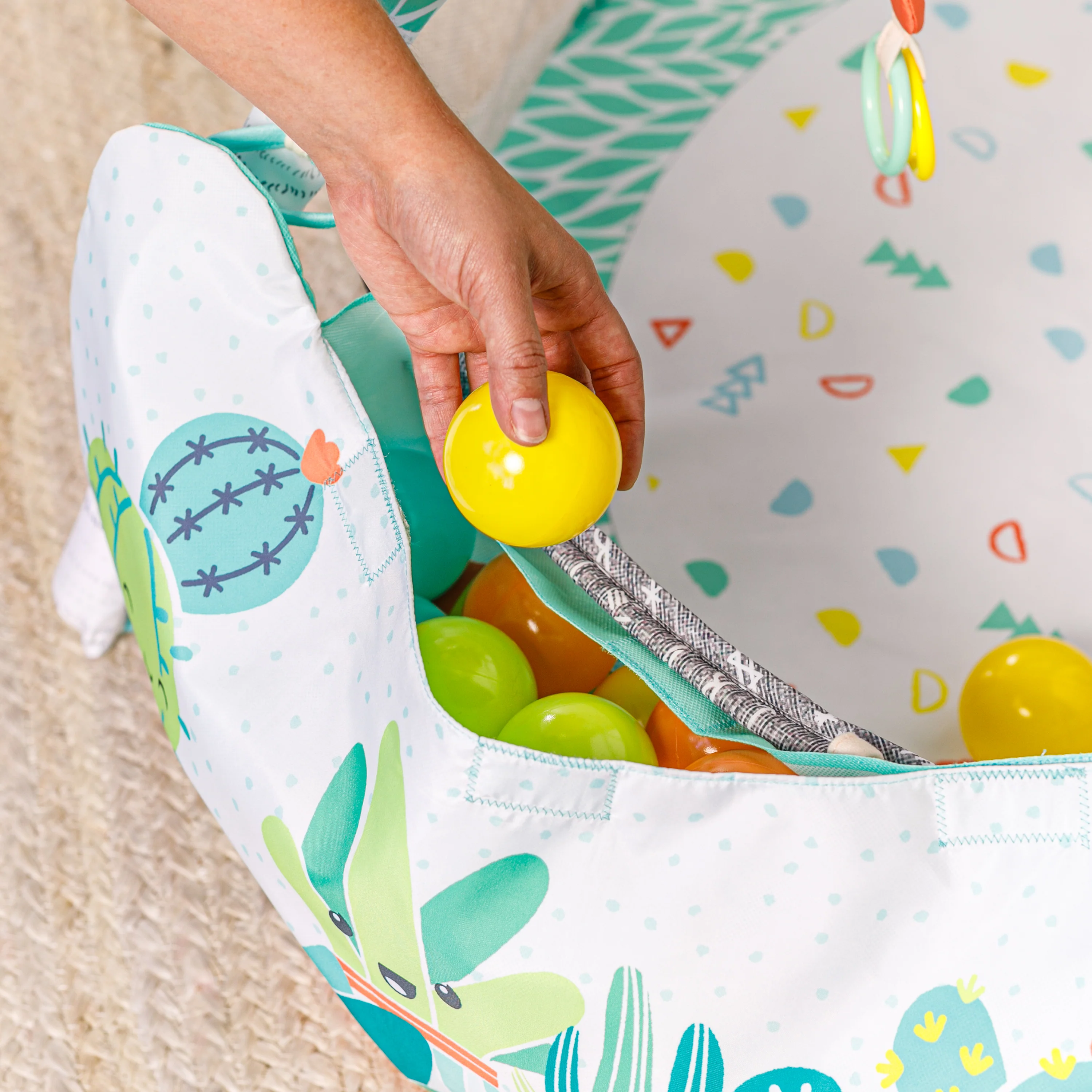 4-IN-1 JUMBO ACTIVITY GYM & BALL PIT, Succulents - Image 6