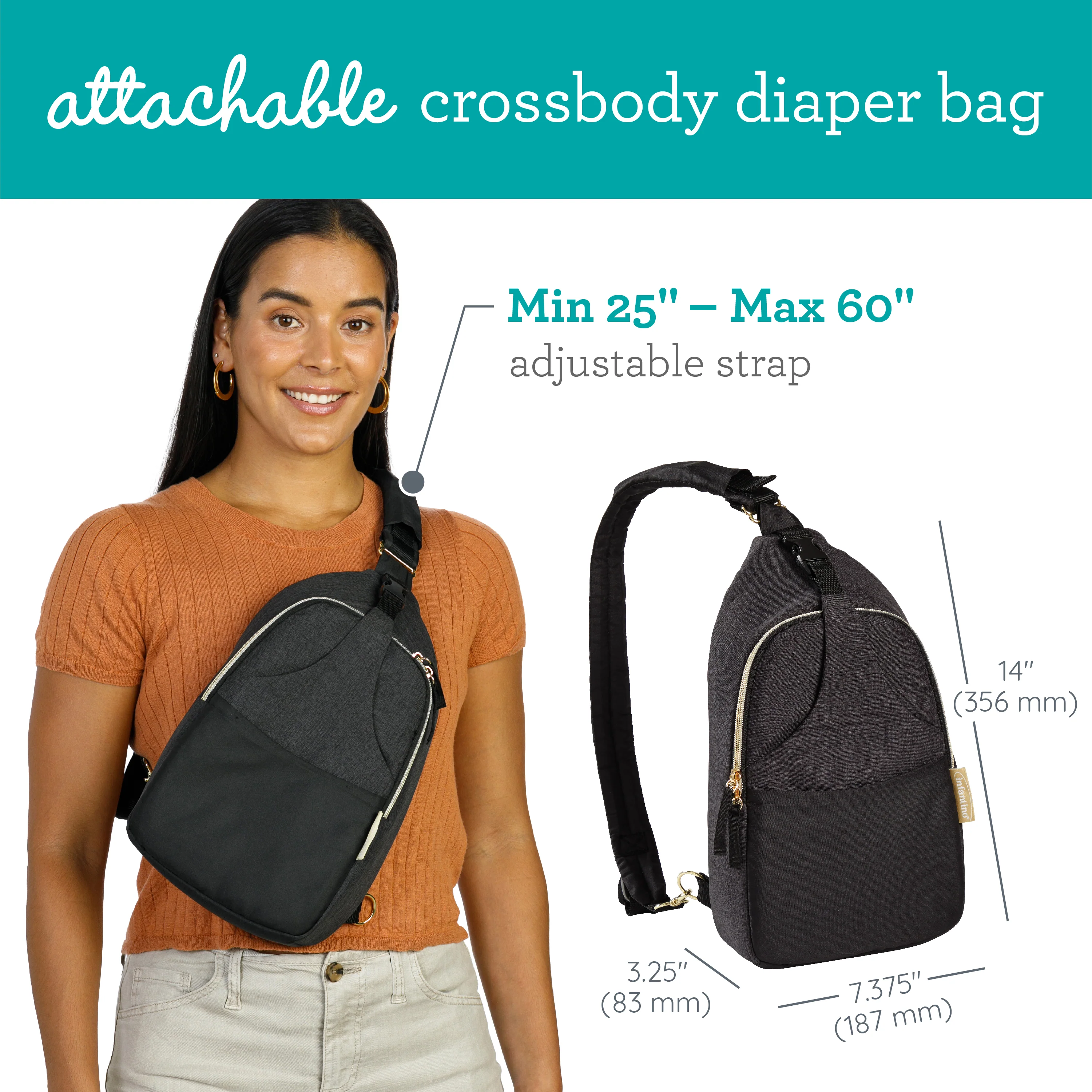 Flip 4-in-1 Convertible Carrier & Crossbody Diaper Bag Set - Image 4