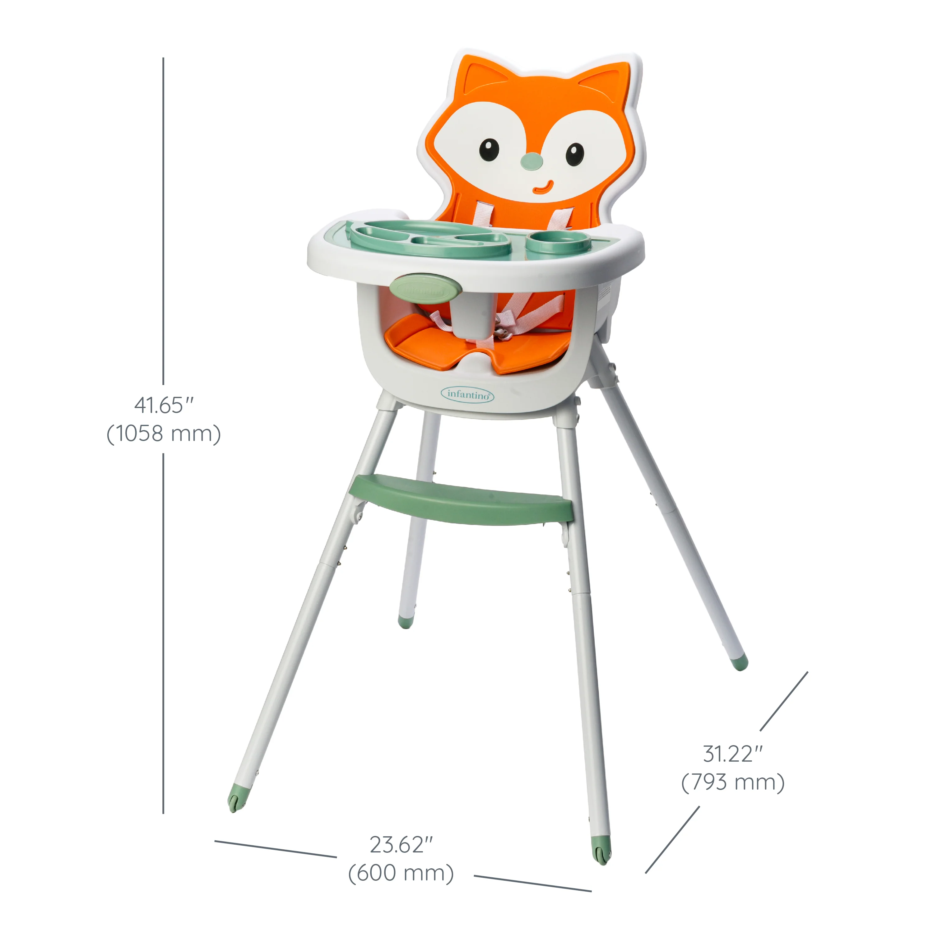 Grow-With-Me 4-in-1 Convertible High Chair - Fox - Image 5