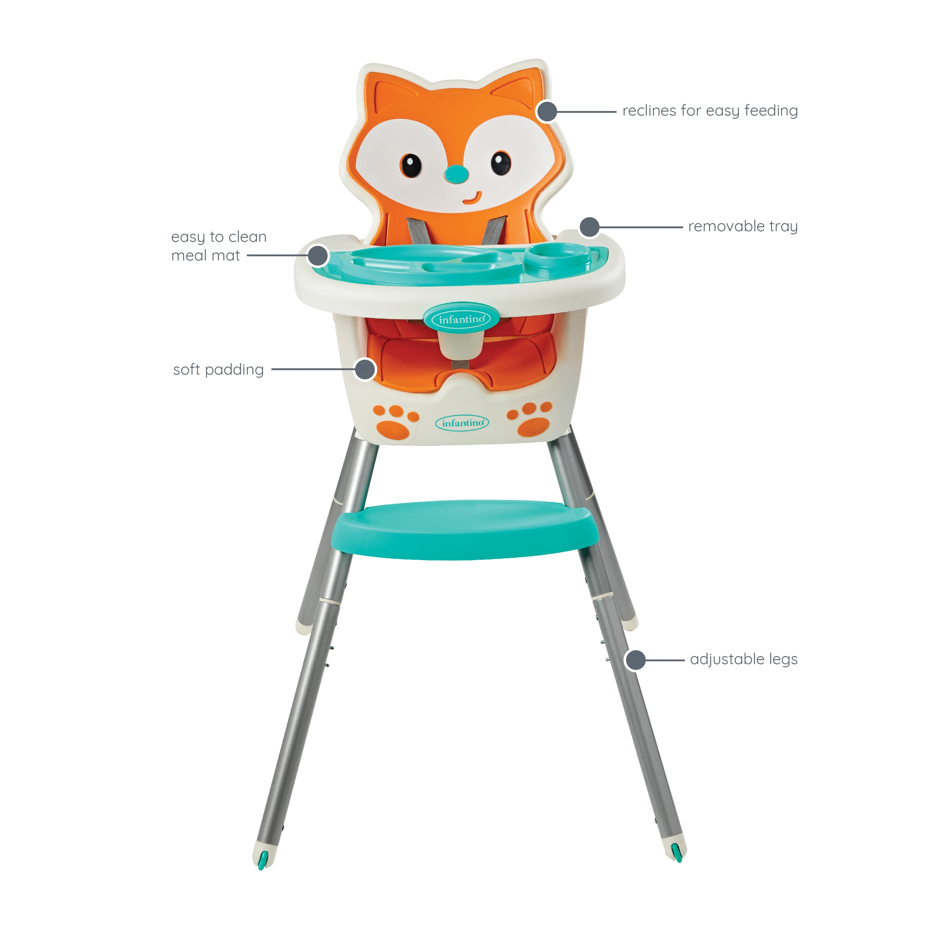 Grow-With-Me 4-in-1 Convertible High Chair - Fox - Image 13