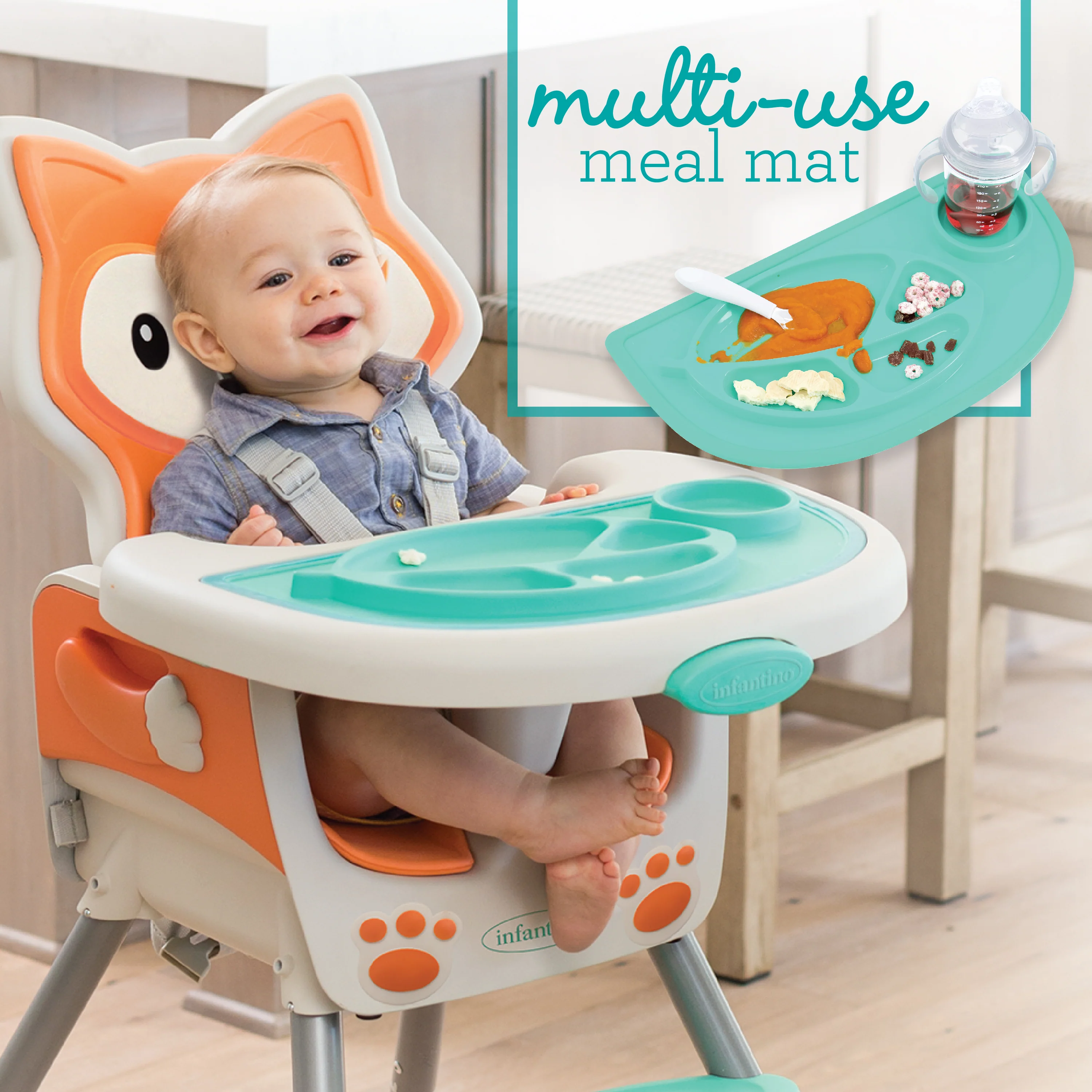 Grow-With-Me 4-in-1 Convertible High Chair - Fox - Image 3