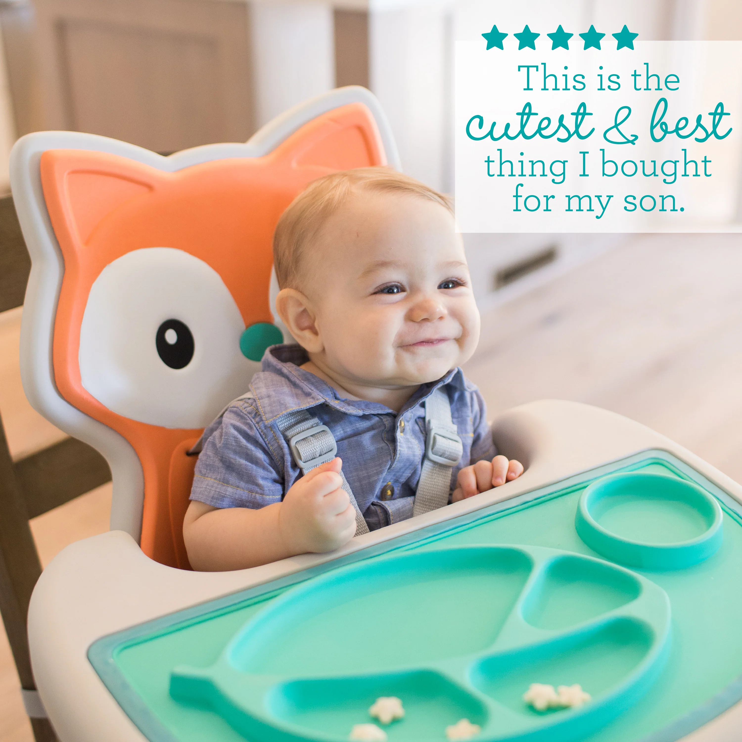 Grow-With-Me 4-in-1 Convertible High Chair - Fox - Image 5