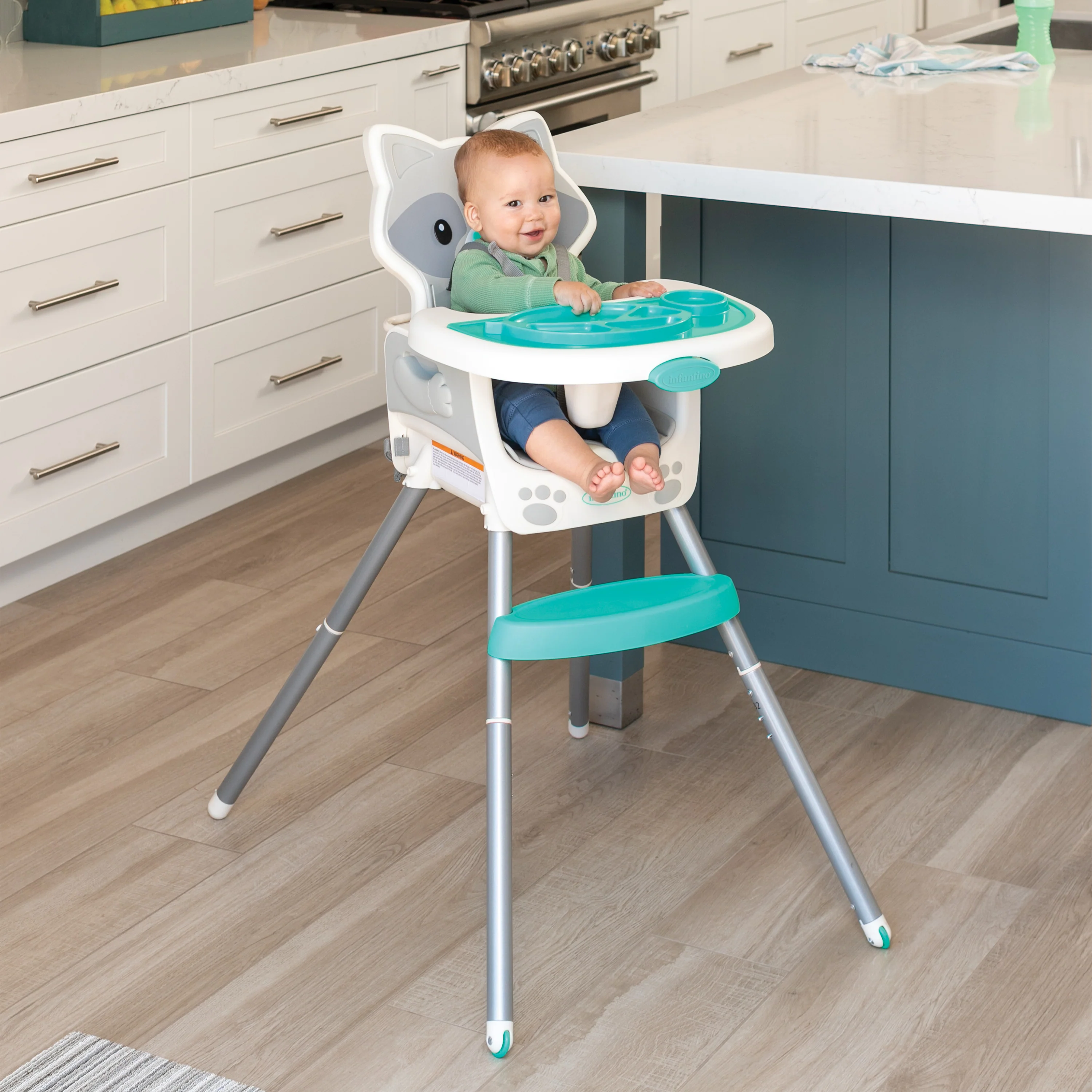Grow-With-Me 4-in-1 Convertible High Chair - Raccoon - Image 13