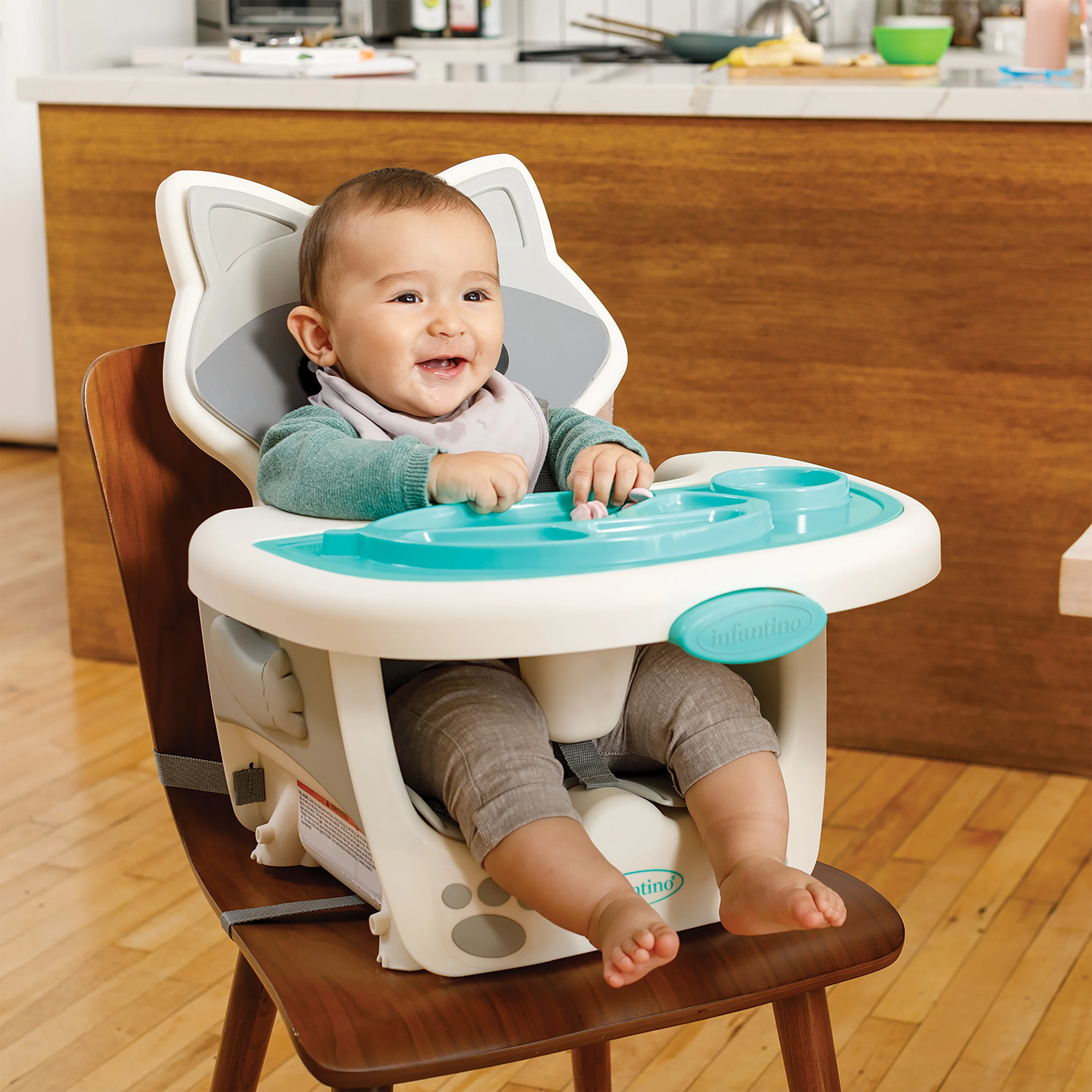 Grow-With-Me 4-in-1 Convertible High Chair - Raccoon - Image 14