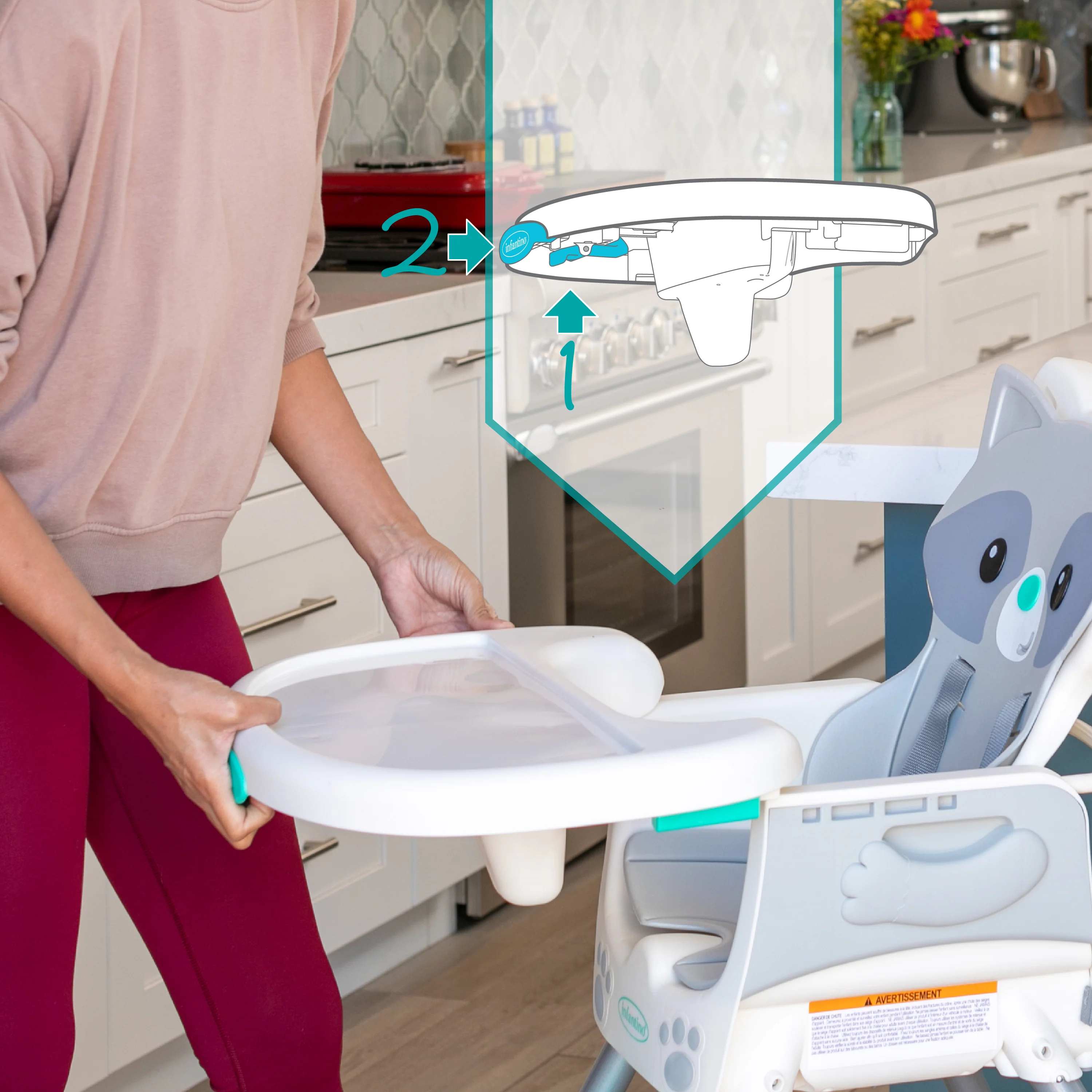 Grow-With-Me 4-in-1 Convertible High Chair - Raccoon - Image 6