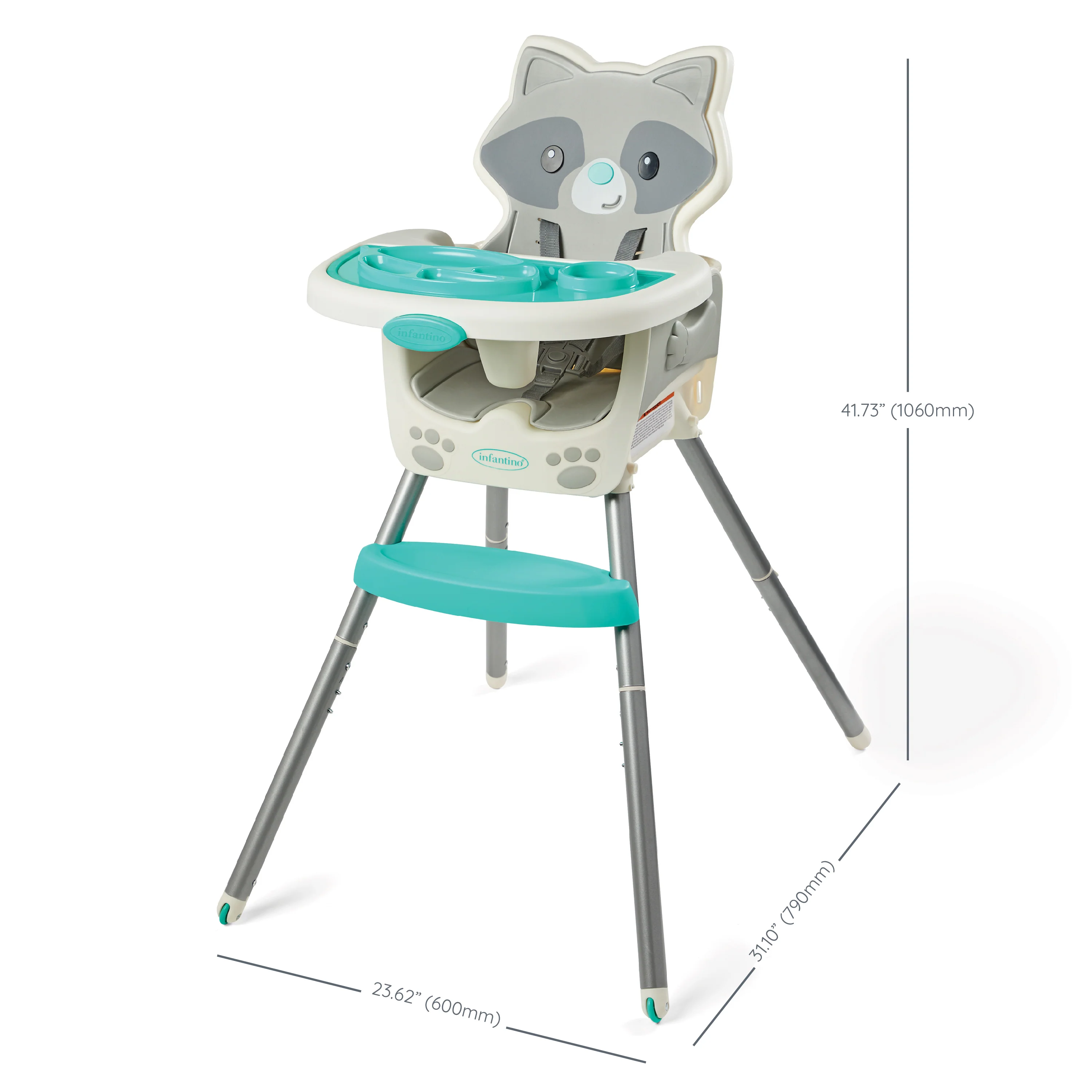 Grow-With-Me 4-in-1 Convertible High Chair - Raccoon - Image 8