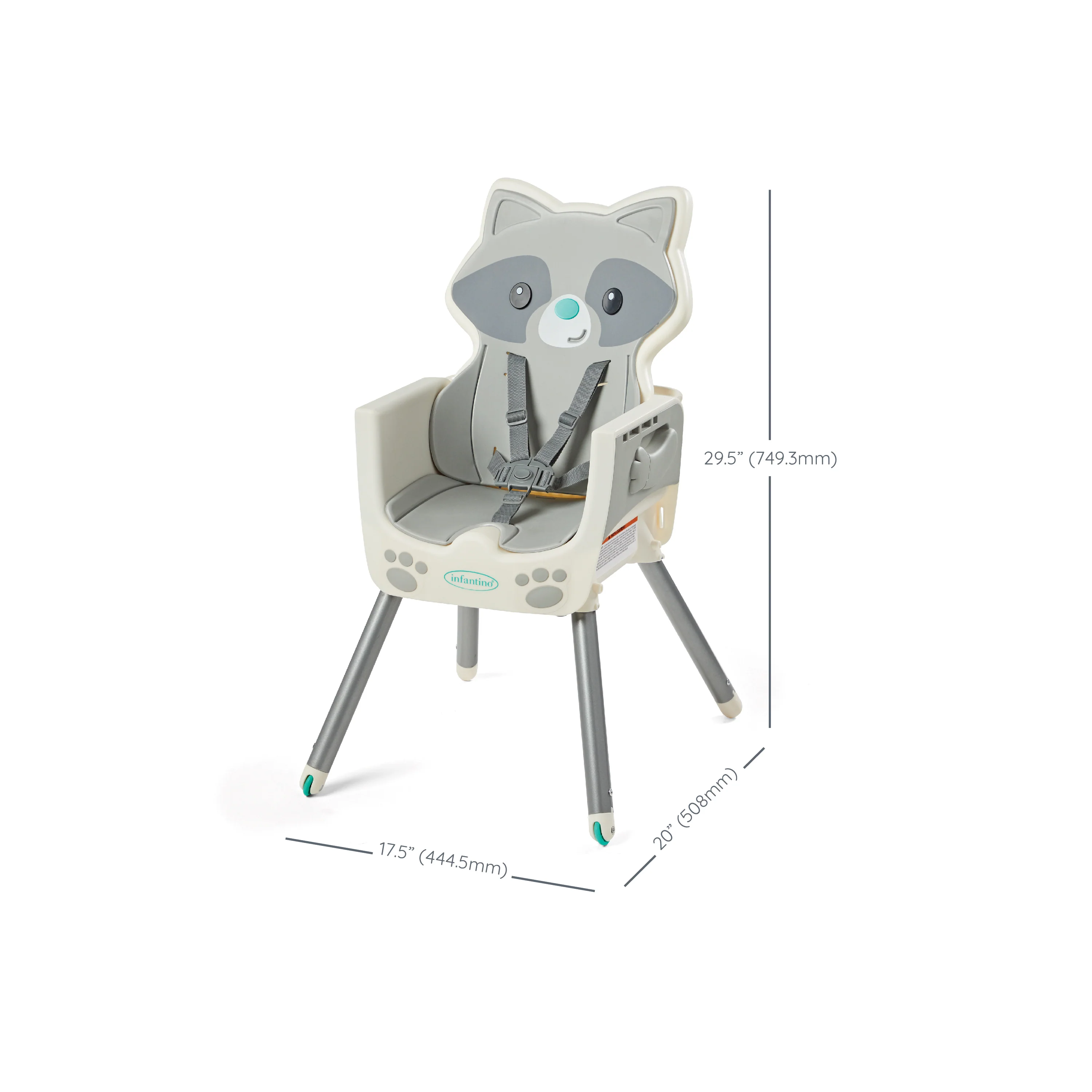 Grow-With-Me 4-in-1 Convertible High Chair - Raccoon - Image 9