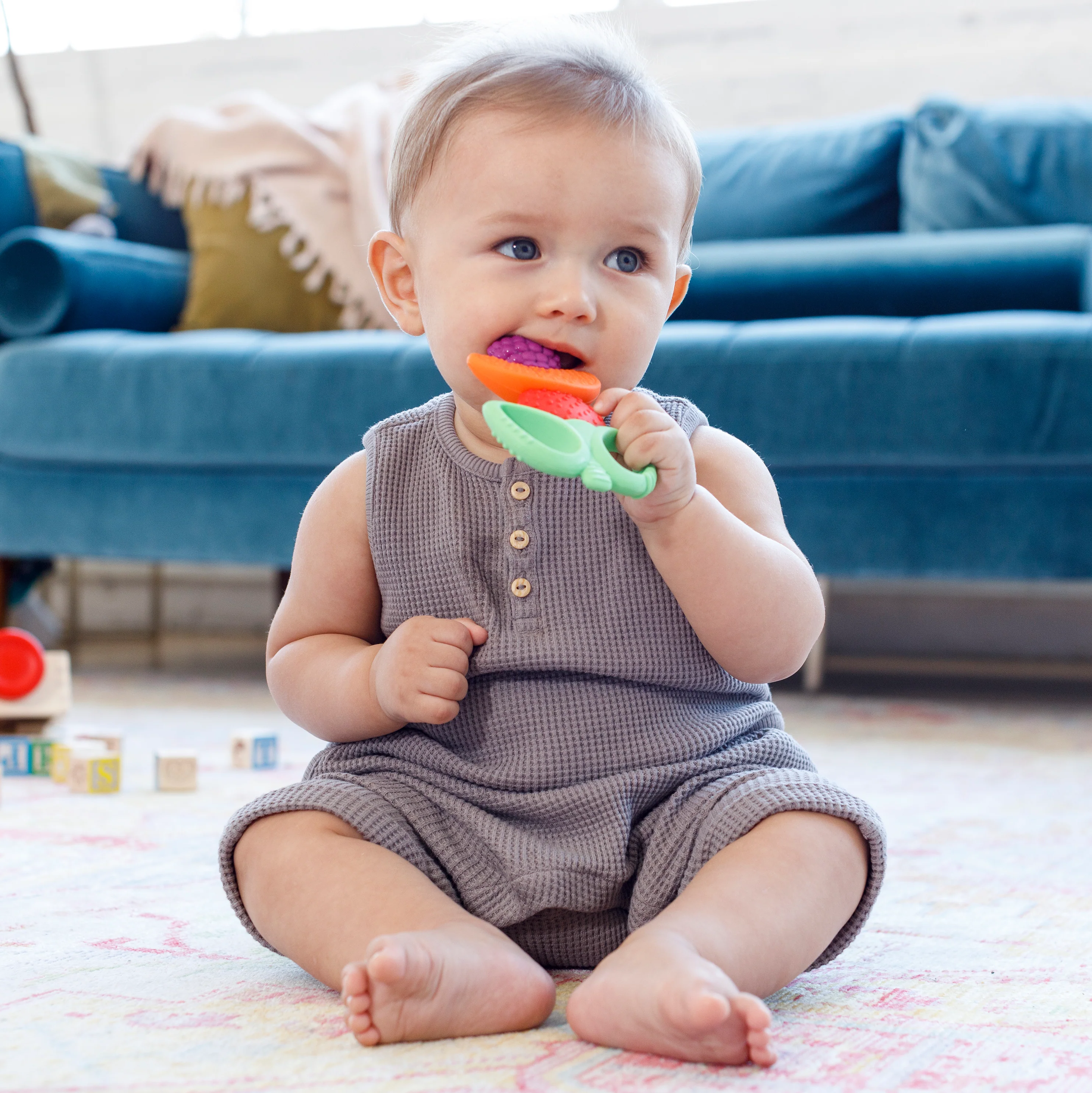 Lil' Nibbles Textured Silicone Teether - Fruit Kabob - Image 3