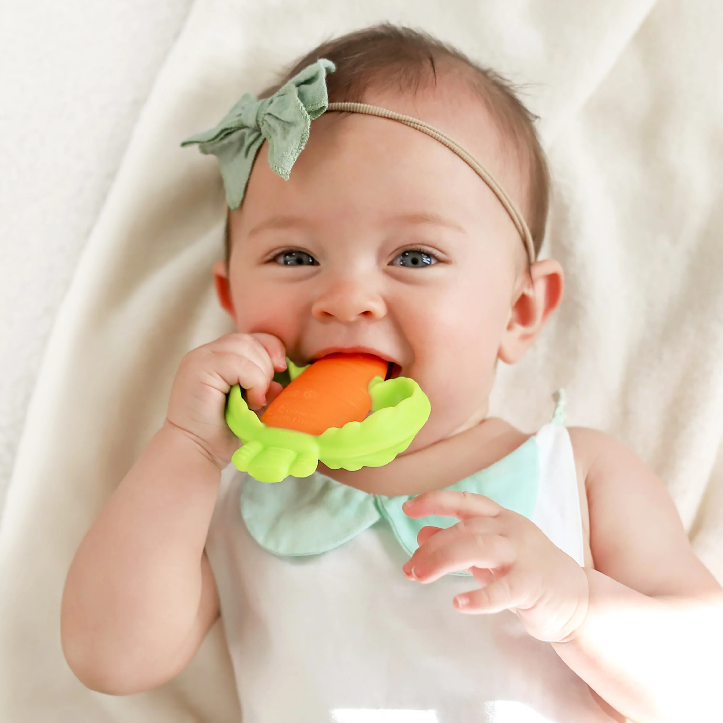Lil' Nibbles Textured Silicone Teether – Carrot - Image 3