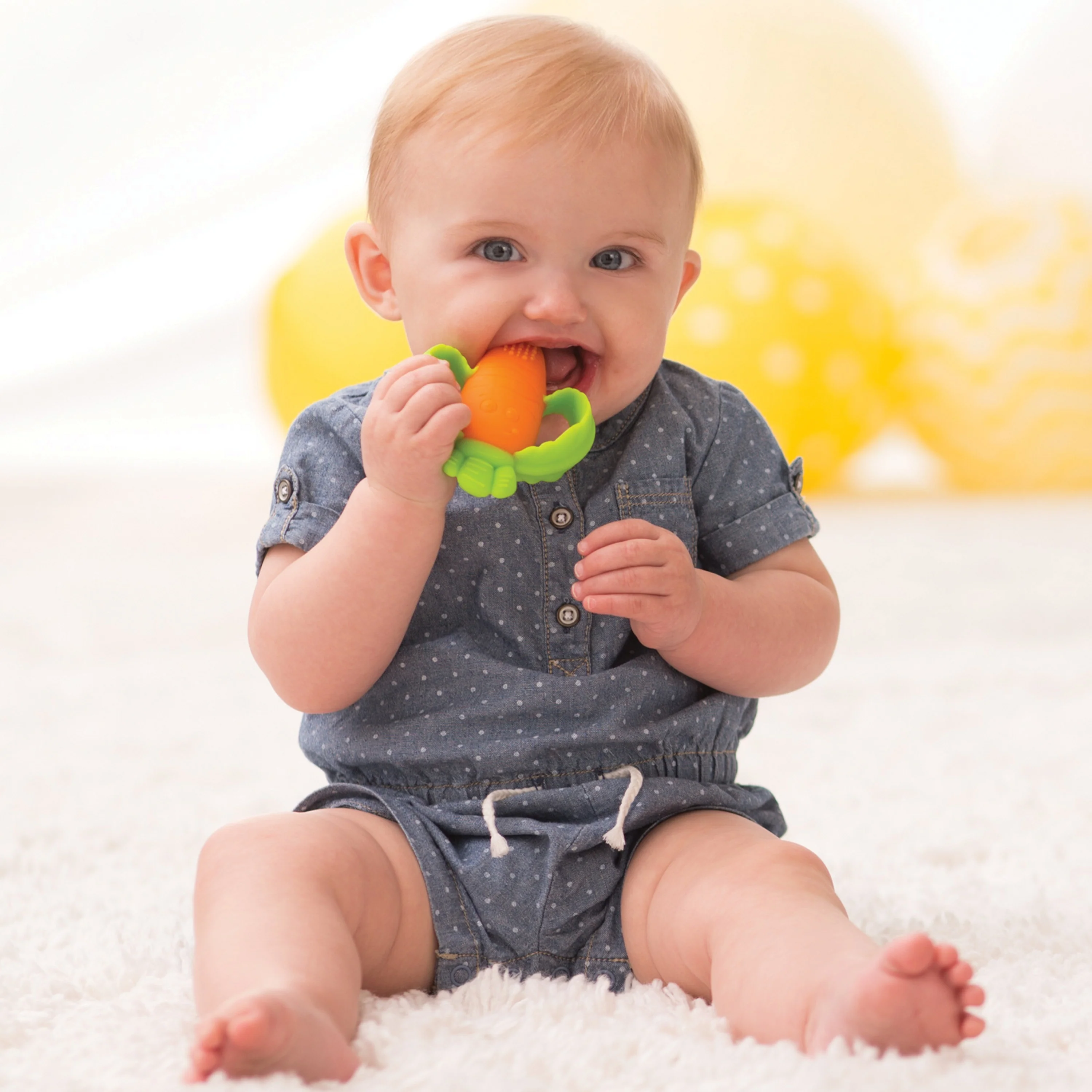 Lil' Nibbles Textured Silicone Teether – Carrot - Image 7