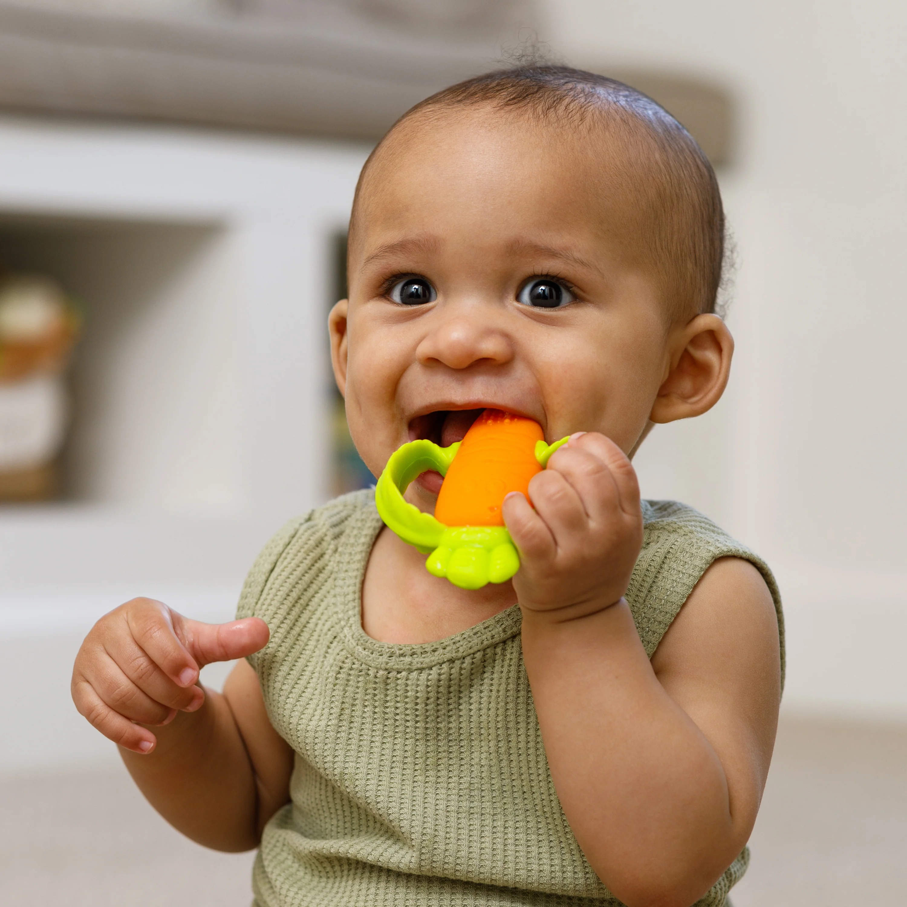 Lil' Nibbles Textured Silicone Teether – Carrot - Image 9