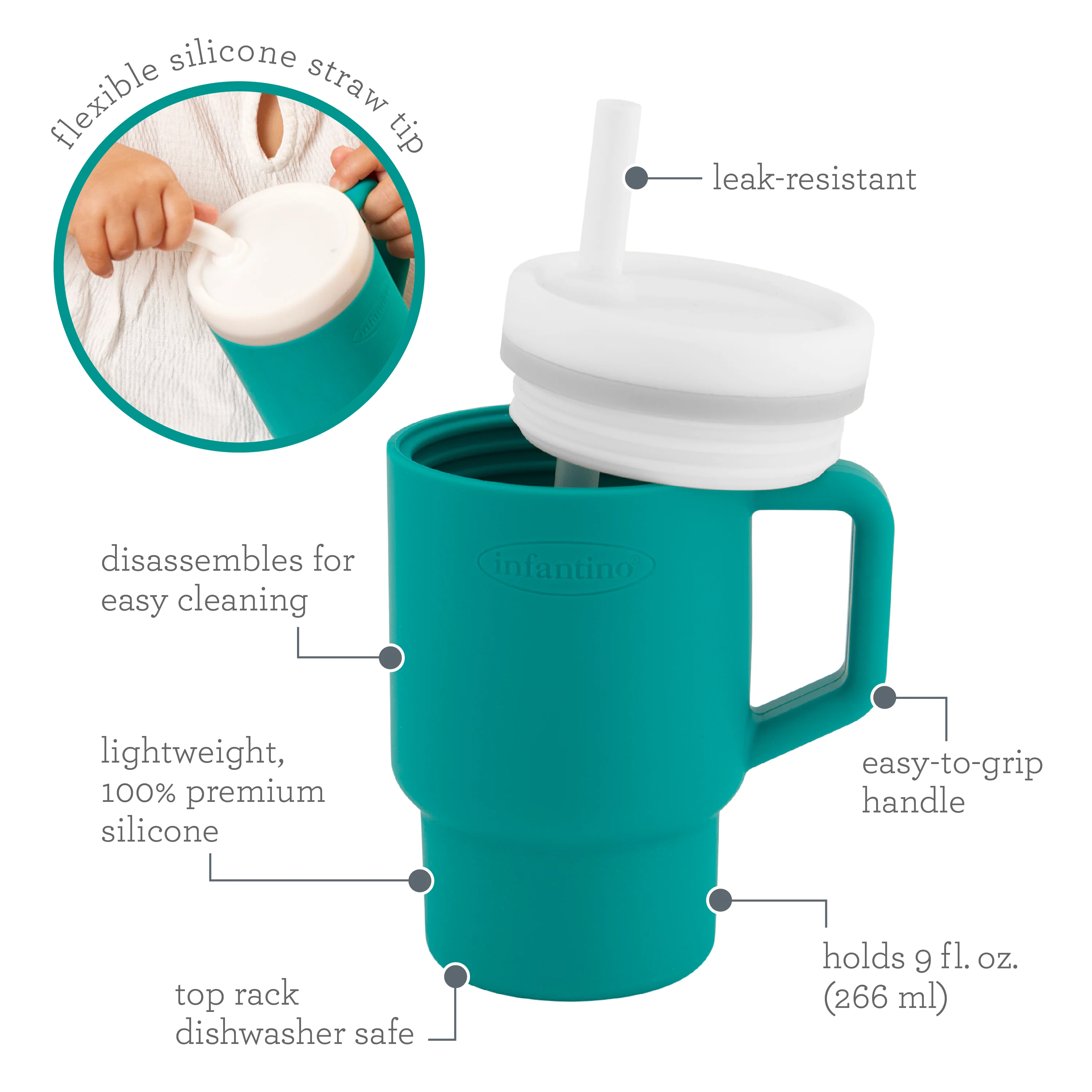 My 1st Tumbler™ Silicone 9oz - Aqua - Image 5