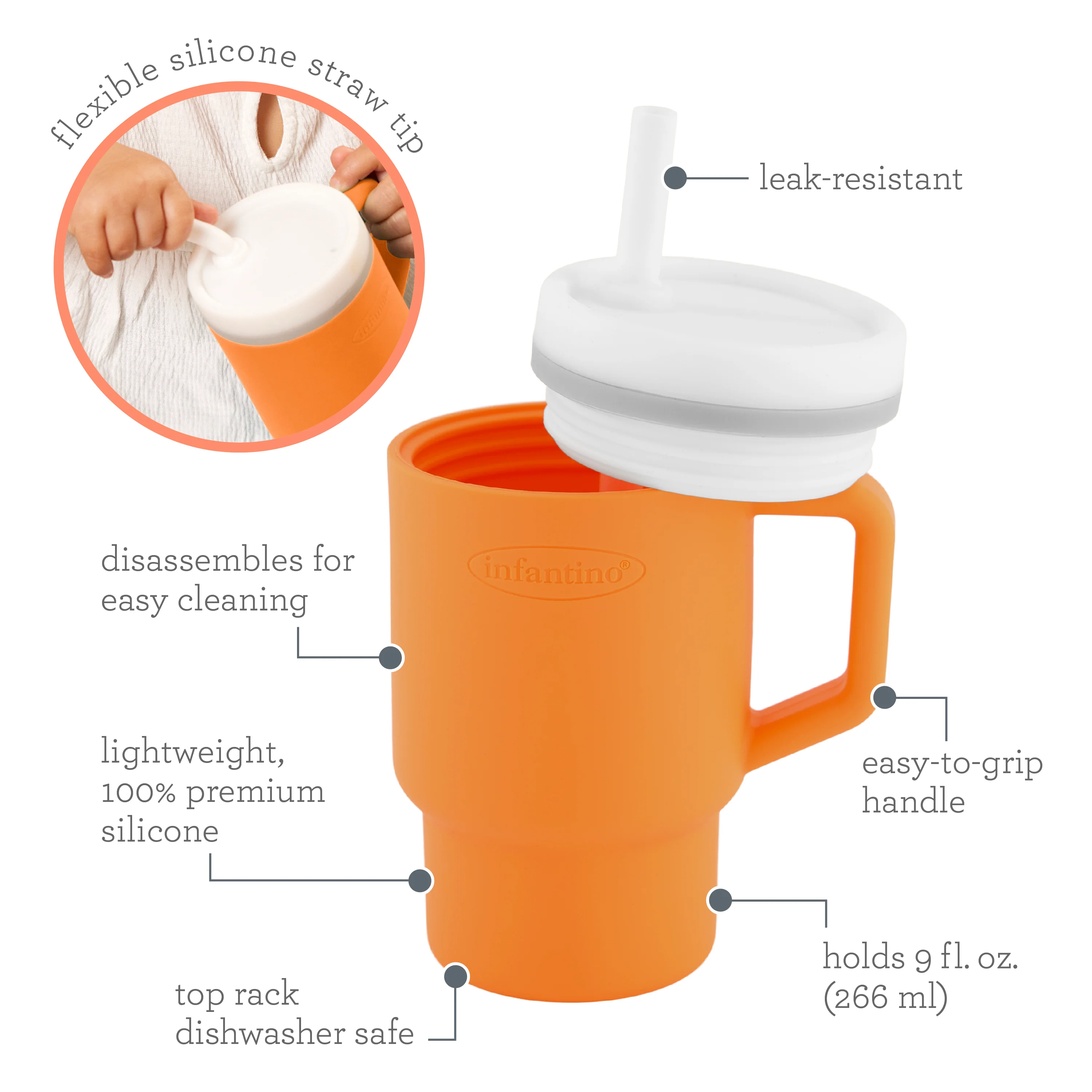 My 1st Tumbler™ Silicone 9oz - Creamsicle - Image 5