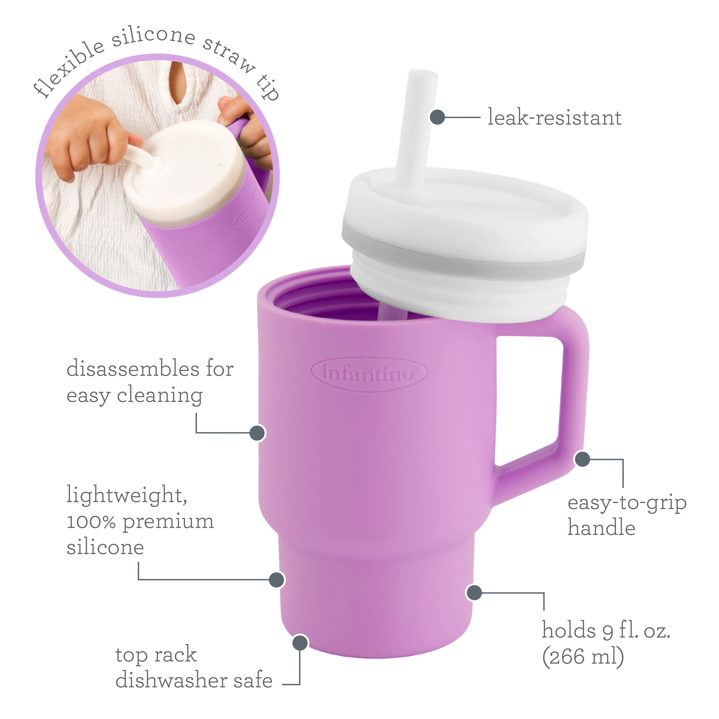 My 1st Tumbler™ Silicone 9oz - Lilac - Image 5