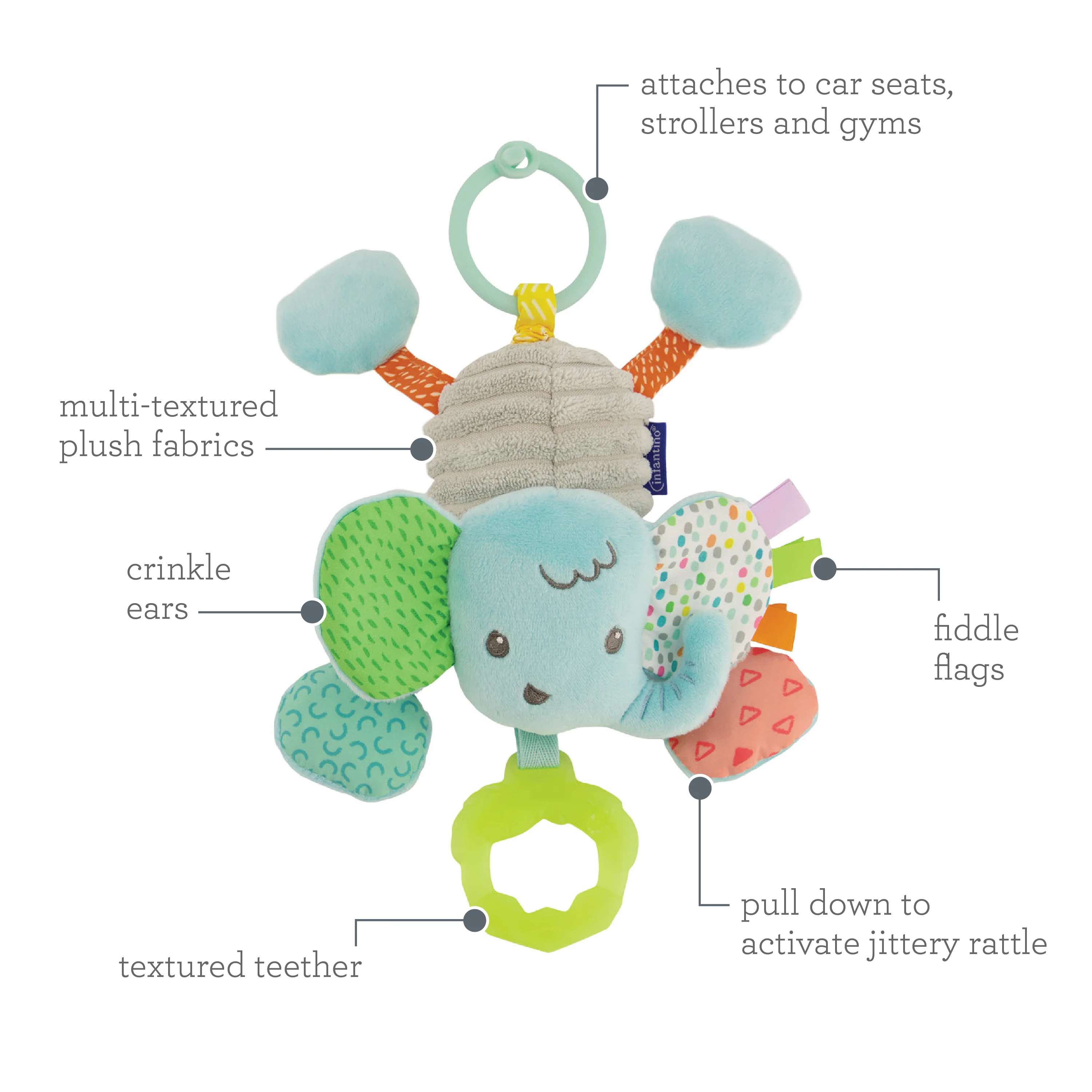 Pull & Shake Jittery Pal™ - Elephant - Image 5