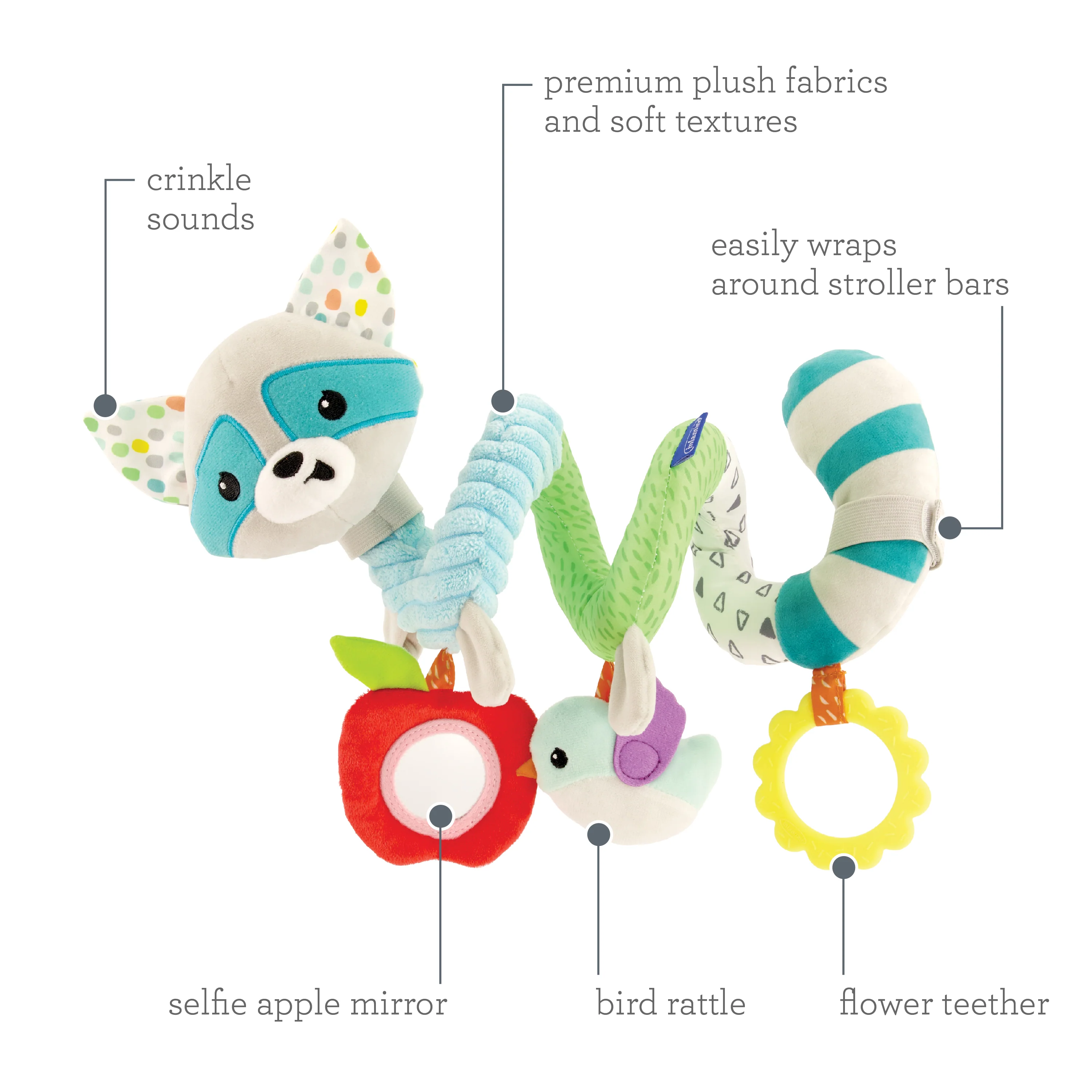 Spiral Activity Toy Raccoon - Image 6